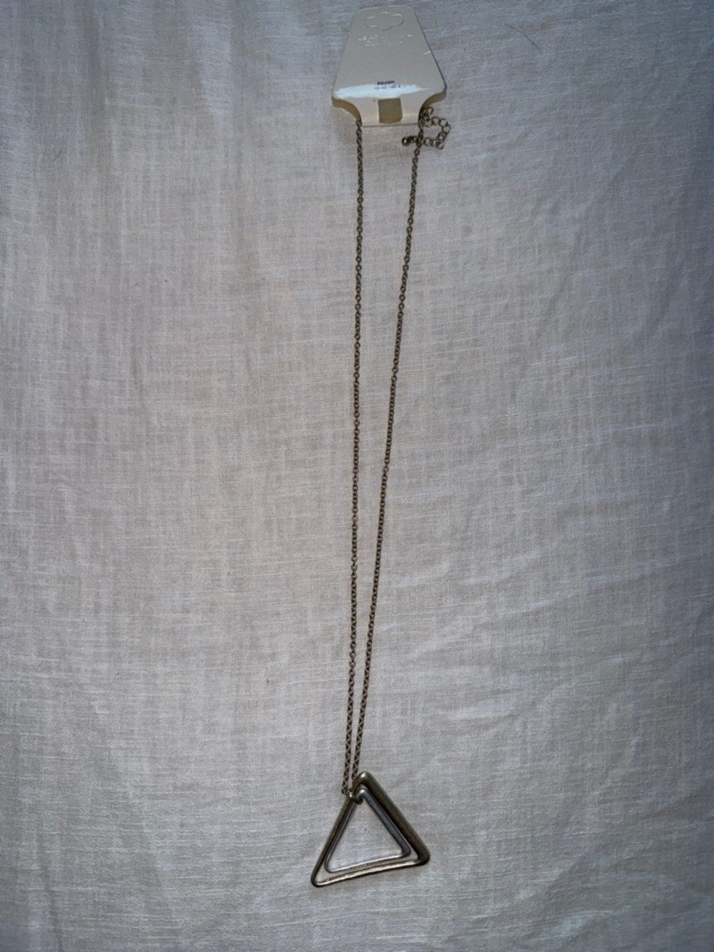 Minimalist Triangle Pendant Necklace - Silver and Gold